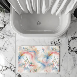 Elegante Pastel Botanische Waterverf Badmat