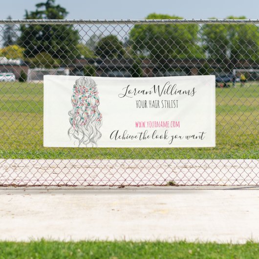 Elegante pastel bruid golvend haar styling bloemig spandoek (Insitu)