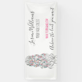 Elegante pastel bruid golvend haar styling bloemig spandoek (Verticaal)