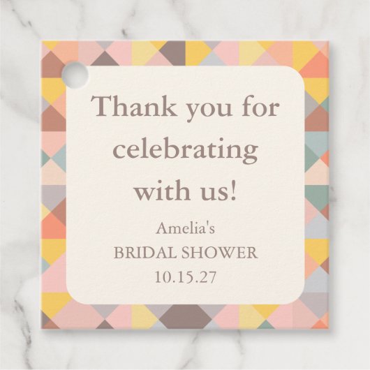 Elegante Pastel Bruiloftsfeest Bedankjes Labels (Voorkant)