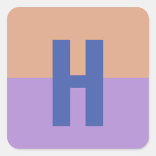 Elegante pastel Colorblock Monogram Initiaal Lette Vierkante Sticker