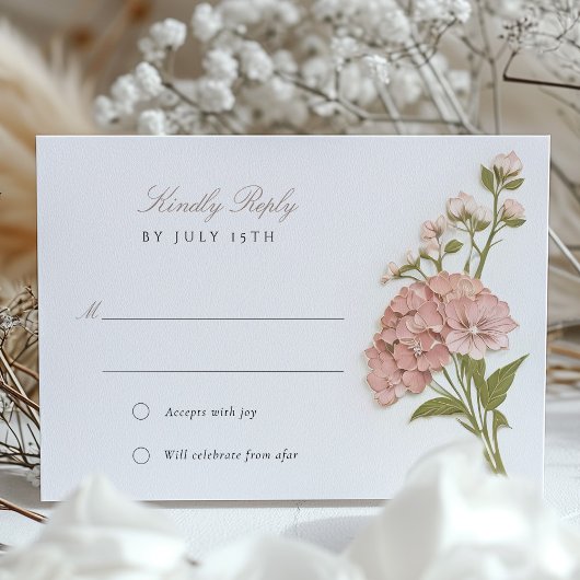 Elégante Pastel Floral Wedding Carte RSVP