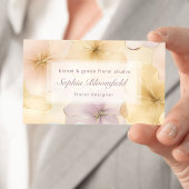 Elegante Pastel Goud Bloemen Ontwerper Visitekaartje
