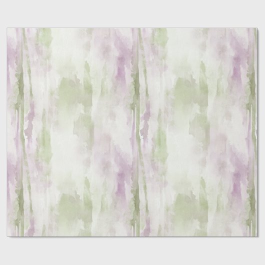 Elegante pastel groen roze Waterverf Modern Cadeaupapier (Vlak)