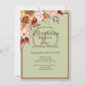 Elegante pastel herfstbloem 60e verjaardagsfeest kaart (Voorkant)