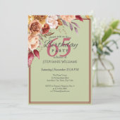 Elegante pastel herfstbloem elke leeftijd verjaard kaart (Staand voorkant)