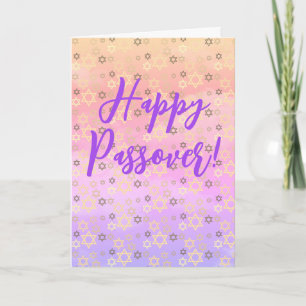 Elegante Pastel Joodse Paasfeest Ster van David Kaart