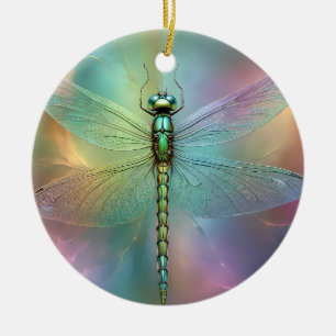 Elegante Pastel Libelle Fractal Kunst, Keramisch Ornament