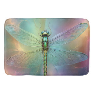 Elegante Pastel Libelle Fractale Kunst, Badmat