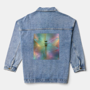 Elegante Pastel Libelle Fractale Kunst, Denim Jacket
