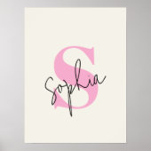 Elegante Pastel Monogram Personalized Poster (Voorkant)