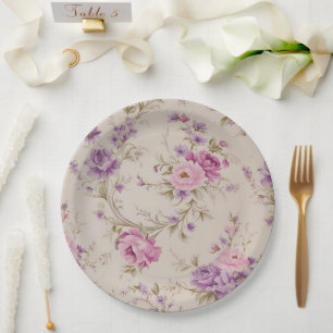 Elegante pastel & Paarse tuin bloeit" Papieren Bordje