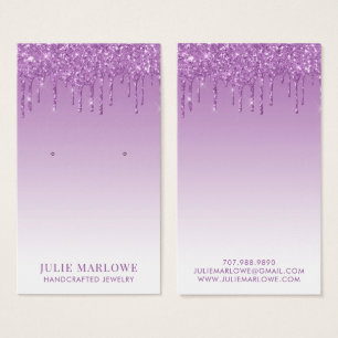 Elegante pastel Paarse violette glitter druppels Visitekaartje