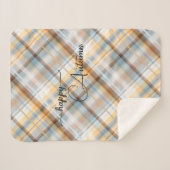 Elegante Pastel Plaid Patroon Sherpa Deken (Voorkant (horizontaal))
