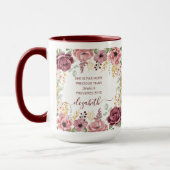 Elegante pastel roze bloem Spreuken 31 Mok (Links)