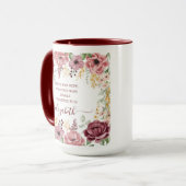 Elegante pastel roze bloem Spreuken 31 Mok (Voorkant links)