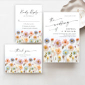 Elegante Pastel Roze Boheemse Wildflower bruiloft Menu