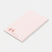Elegante Pastel Roze Boog & Naam Gepersonaliseerd Post-it® Notes (Schuin)
