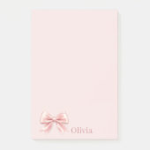 Elegante Pastel Roze Boog & Naam Gepersonaliseerd Post-it® Notes (Voorkant)