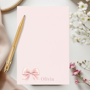 Elegante Pastel Roze Boog & Naam Gepersonaliseerd Post-it® Notes