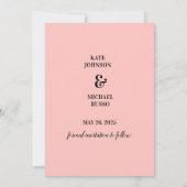 Elegante pastel roze bruiloft Save the date Kaart (Achterkant)