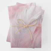 Elegante pastel roze en witte veren textuur inpakpapier vel (In situ)