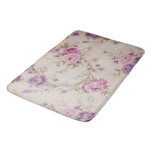 Elegante pastel roze & Paarse tuin bloeit Badmat
