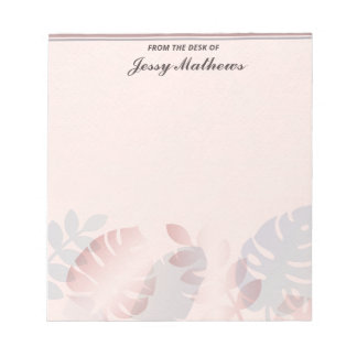 ELEGANTE PASTEL ROZE WATERCOLOR BOTANISCHE TEMPLAT NOTITIEBLOK