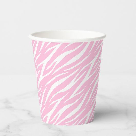 Elegante pastel roze witte meisjesachtige trendy z papieren bekers (Voorkant)