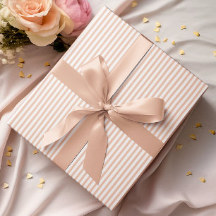Elegante pastel Sinaasappel dunne strepen Cadeaupapier