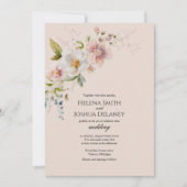 Elegante Pastel Spring Floral Wedding Kaart (Voorkant)