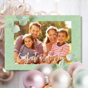 Elegante pastel Traditionele Eucalyptus Kerstmis Kaart