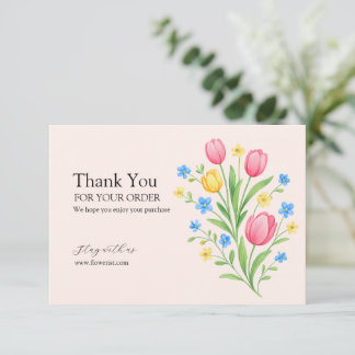 Elegante Pastel Tulp Boeket Illustratie Bedankkaart