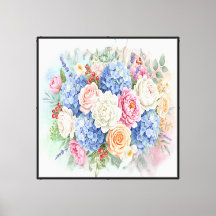 Elegante Pastel Watercolor Bloemenboeket