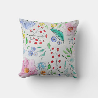 Elegante Pastel Waterverf Bloem Motief Kussensloop Kussen