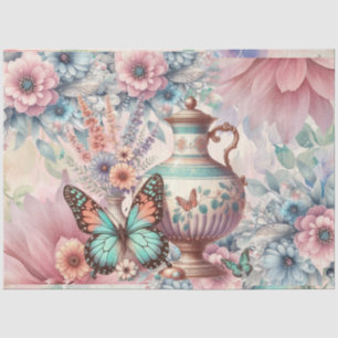 Elegante Pastel Waterverf Vlinders Decoupage Tissuepapier