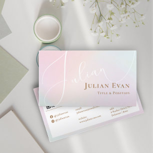 Elegante Pastel Whimsical Roze Vrouwelijk Visitekaartje