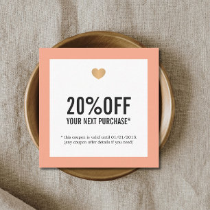 Elegante Pastel White Faux Gold Heart Salon Coupon