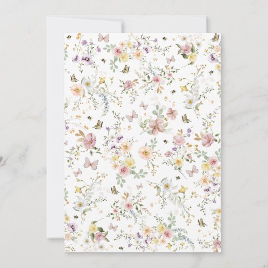 Elegante pastel Wildflower Garden Graduation Party Kaart (Achterkant)