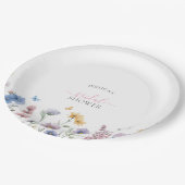 Elegante Pastel Wildflowers Greenery Vrijgezellenf Papieren Bordje (Gekanteld)