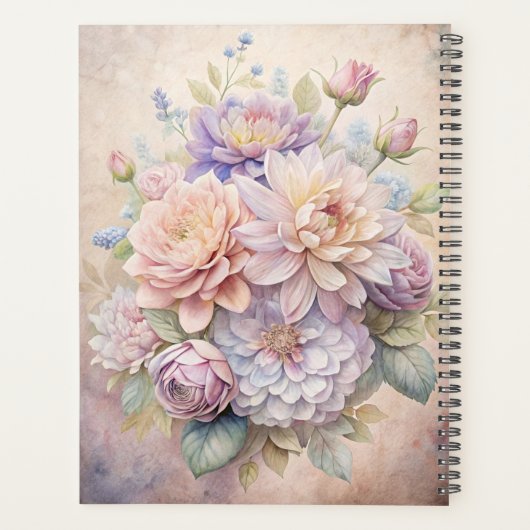  Elegante Pastel Wildflowers Planner (Achterkant)