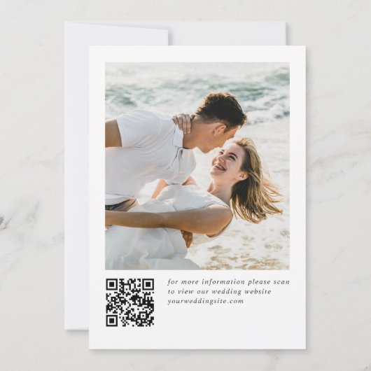 Elegante pastel witte rozen eucalyptus bruiloft save the date (Achterkant)