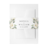 Elegante pastel witte rozen eucalyptus bruiloft uitnodigingen wikkel (Voorkant Voorbeeld)