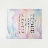 Elegante pastel Ze is op Cloud Nine Vrijgezellenfe Wandkleed (Voorkant (horizontaal))