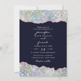 Elegante pastelagaat holografische glitter kaart