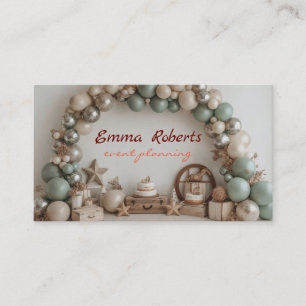 Elegante pastelballon decoratieve sterren bloemen visitekaartje