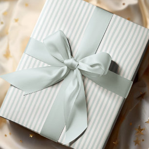Elegante pastelblauwe en witte dunne strepen cadeaupapier
