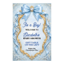 Elegante Pastelblauwe Strik Jongens Baby Shower