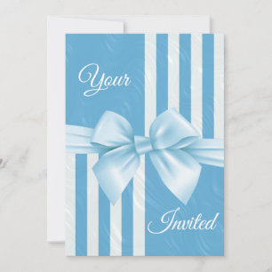 Elegante pastelblauwe trouwuitnodiging kaart