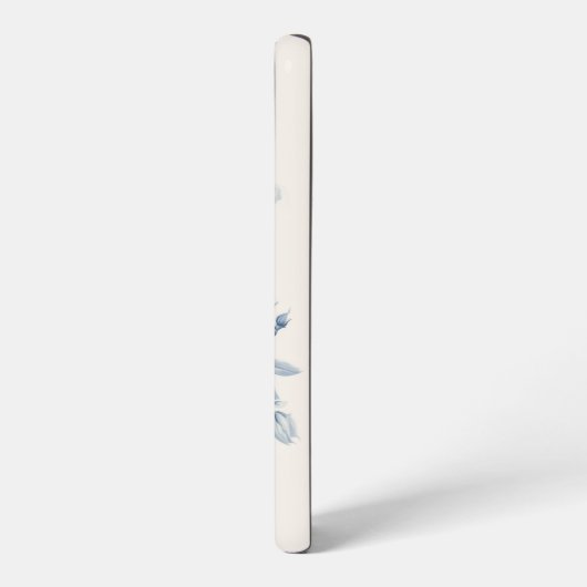 Elegante pastelblauwe Waterverf Rozen gepersonalis Samsung Galaxy Hoesje (Linkerkant)